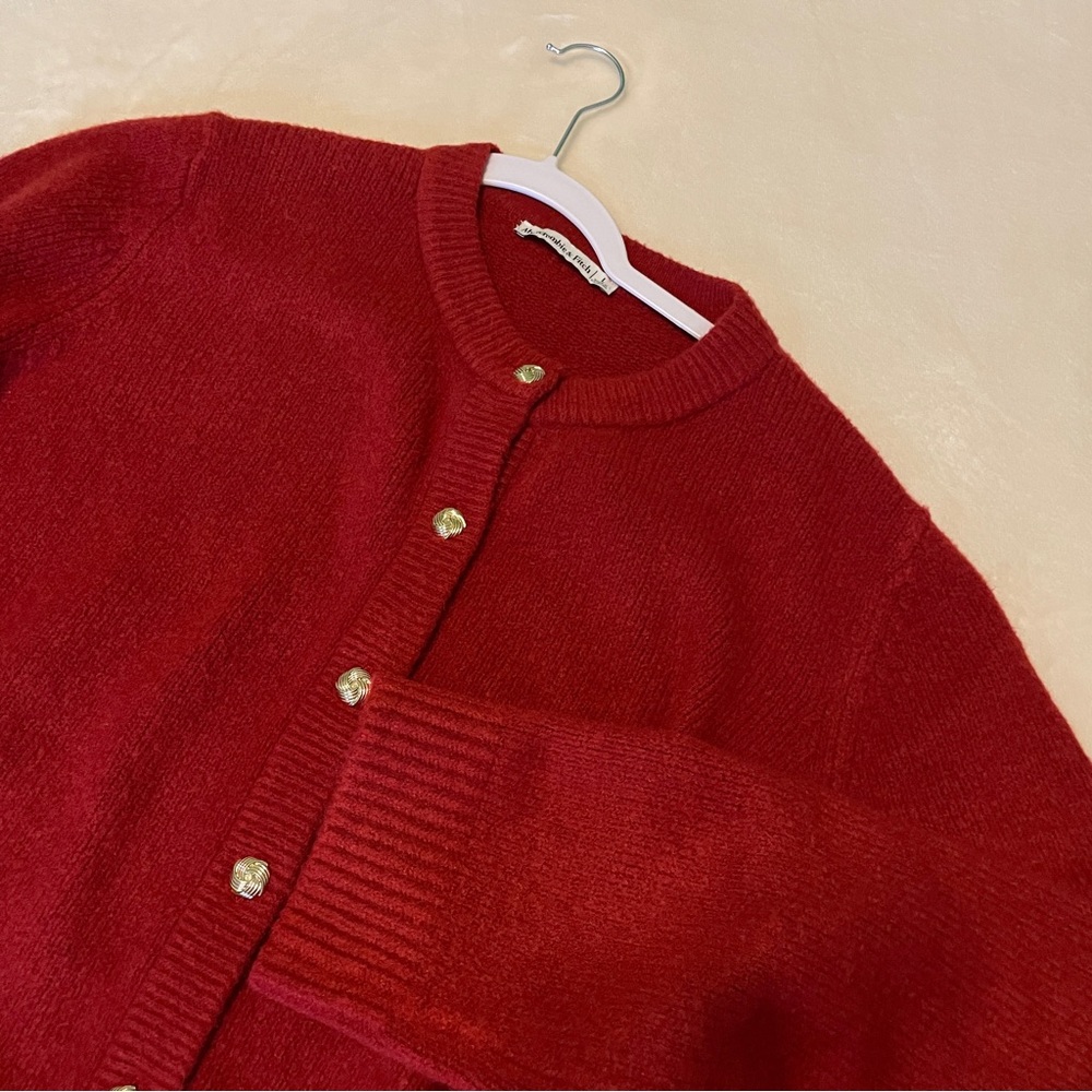 Abercrombie & Fitch Rust Red Cardigan Sweater Large - Picture 3 of 11